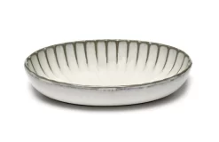 Serax INKU By Sergio Herman Serveerschaal Ovaal 19 X 13 Cm H 3,7 Cm Aardewerk Wit